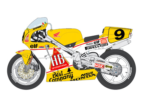 ブルースタッフ BS 12-005 1/12 ホンダ NSR500 HB 1989 - 1/12デカール ハセガワ BK-4 /NSR500 89'用
