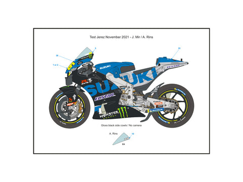 ブルースタッフ BS 12-032 1/12 スズキ GSX-RR 2021 - 1/12デカール タミヤ14139用