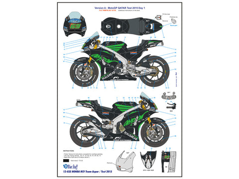 ブルースタッフ BS 12-035 1/12 ホンダ RC213V アンヘル・ニエト・チーム 2015 - 1/12デカール タミヤ14130用