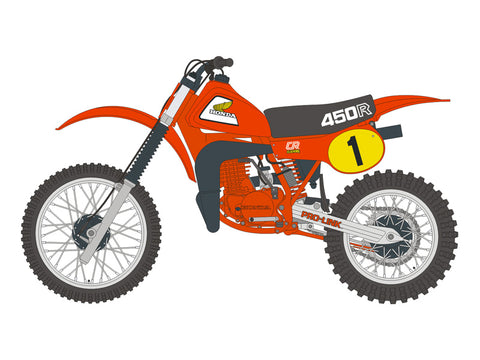 ブルースタッフ BS 12-039 1/12 ホンダ CR450R 1981 - 1/12デカール タミヤ14018用