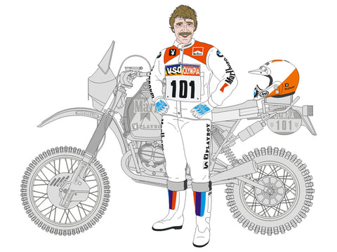 ブルースタッフ BS 12-047 1/12 BMW R80 G/S パリ・ダカール・ラリー 1985 / パイロット - 1/12デカール タミヤ14056用
