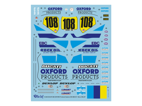 ブルースタッフ BS 12-048 1/12 ドゥカティ 888 オックスフォードプロダクツ デイトナ 200 AMA 92' / スティーブ HISLOP - 1/12デカール タミヤ14063用