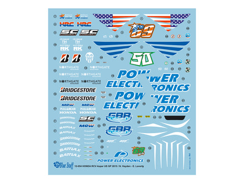 ブルースタッフ BS 12-054 1/12 ホンダ RCV Aspar アメリカ GP 2015 / ニッキー・ヘイデン - E. Laverty - 1/12デカール タミヤ14130用