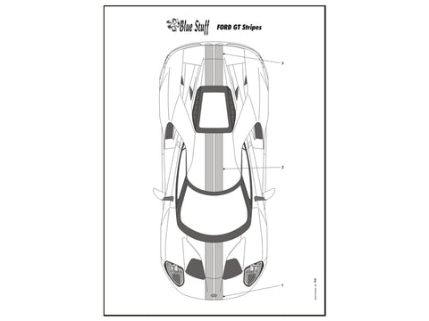 ブルースタッフ BS 24-015 1/24 フォード GT ストライプA / ソリッドカラー - 1/24デカール タミヤ24346用