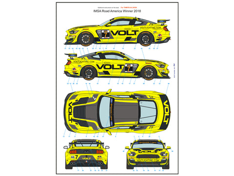 ブルースタッフ BS 24-017 1/24 フォード マスタング GT4 ボルトレーシング 2018 - 1/24デカール タミヤ24354用