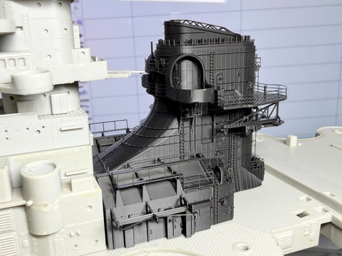 MUYIモデル G350103 1/350 トランペッター社製キット用:ドイツ海軍戦艦ビスマルク 煙突/格納庫(X)