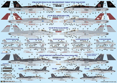 DXM 61-4278 1/48 アメリカ海兵隊・海軍 VMFA-232 & VFA-204 F/A-18C/D デカールセット
