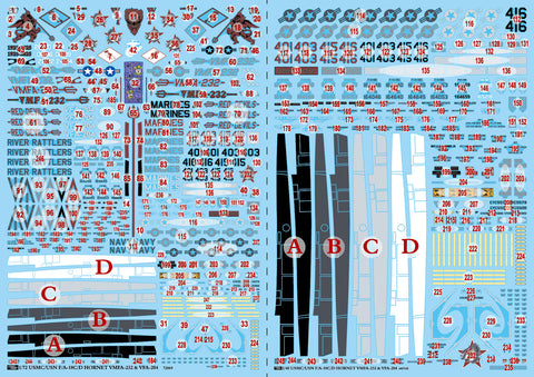 DXM 61-4278 1/48 アメリカ海兵隊・海軍 VMFA-232 & VFA-204 F/A-18C/D デカールセット