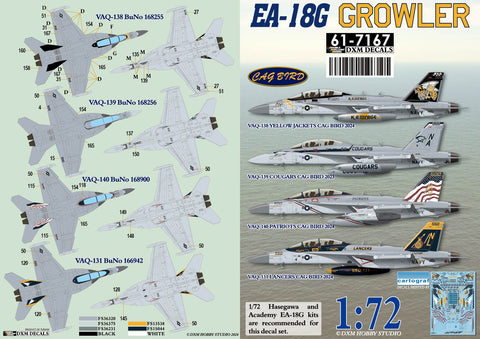 DXM 61-7167 1/72 アメリカ海軍 EA-18G グラウラー CAG バードコレクション(VAQ-131/138/139/140)