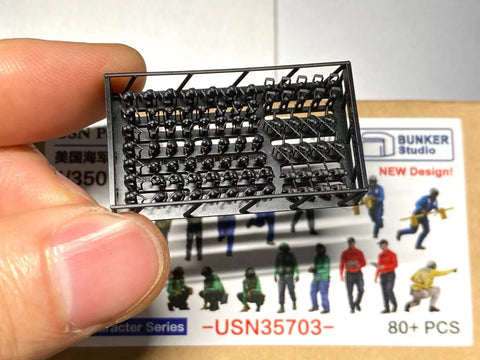 バンカースタジオ USN35703 1/350 現用アメリカ海軍 フィギュアセット 3 航空母艦 甲板作業員