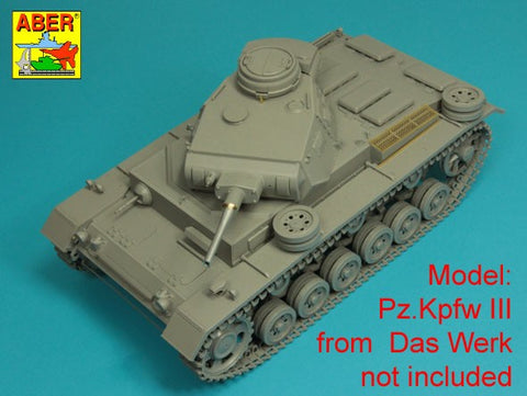 アベール 16L21 1/16 ドイツ III号戦車G,H,J (初期)型用 50mm KwK 38L/42砲身(トランぺッター,タコム,Heller,DasWerk)