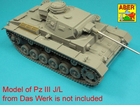 アベール 16L22 1/16 ドイツ III号戦車J (後期), L, M型用 50mm KwK 39 L/60砲身(トランぺッター,タコム,Heller,DasWerk)