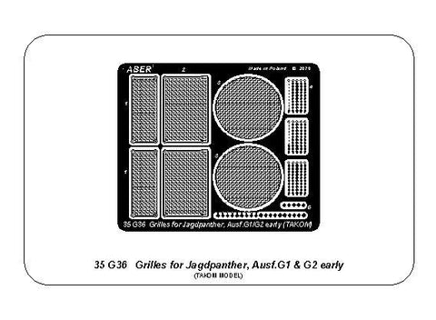 アベール 35G36 1/35 ドイツ ヤークトパンサーG1/G2用エンジングリル(タコム用)