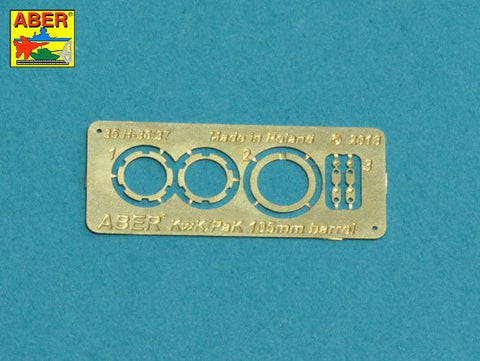 アベール 35L232 1/35 ドイツ 超重戦車VII号レーヴェ用 10.5cmKwk L/70砲身 多孔制退器(アミュージングホビー用)