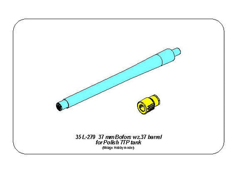 アベール 35L279 1/35 ポーランド7TP軽戦車用 37mm wz.37砲身(ミラージュ)