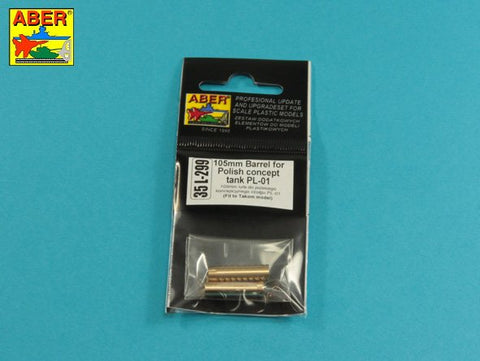 アベール 35L299 1/35 ポーランド PL1試作ステルス軽戦車用 105mm砲身(タコム用)