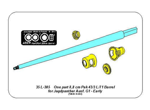 アベール 35L305 1/35 ドイツ ヤークトパンサーG1初期型用 8.8cmPak.43/3砲身(タコム用)