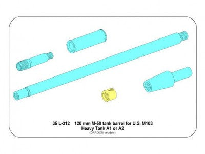 アベール 35L312 1/35 アメリカ M103重戦車A1・A2用120mmM-58戦車砲身(ドラゴン用)
