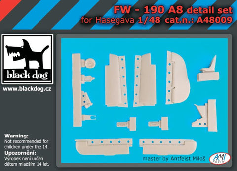 ブラックドッグ A48009 1/48 Fw-190 A8 ディテールセット (ハセガワ用)