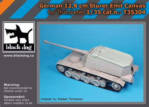 ブラックドッグ T35304 1/35 ドイツ 12,8 cm エミール・キャンバス (トランぺッター用)