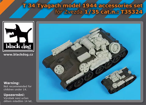 ブラックドッグ T35324 1/35 T 34 Tyagach model 1944 アクセサリーセット(ズベズダ用)