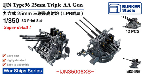バンカースタジオ IJN35006XS 1/350 WWII日本海軍 九六式25mm三連装機銃 LPR照準器 後期型