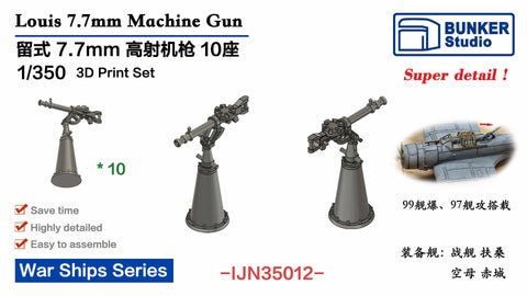 バンカースタジオ IJN35012 1/350 WWII 日本海軍 留式7.7mm機銃(10基入り)