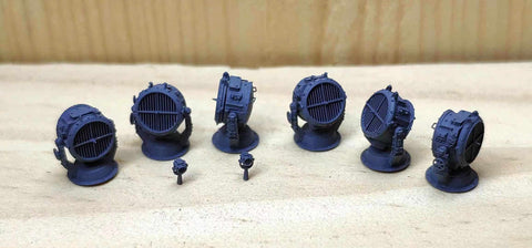 バンカースタジオ IJN35028 1/350 WWII 日本海軍 九六式150センチ探照灯(大和型用)(6基入り)