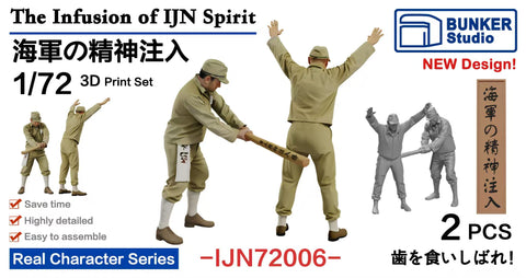 バンカースタジオ IJN72006 1/72 WWII日本海軍 フィギュアセット 精神注入棒 ”歯を食いしばれ”