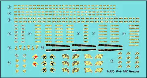 バンカースタジオ WS35214 1/350 現用 アメリカ海軍 F/A-18D ホーネット(3機入り)