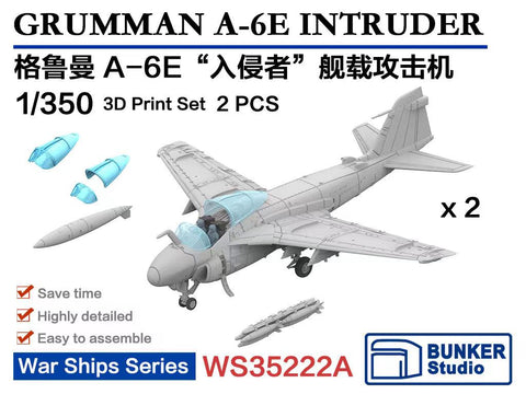 バンカースタジオ WS35222A 1/350 現用 アメリカ海軍 A-6E イントルーダー 艦上攻撃機(2機入り)