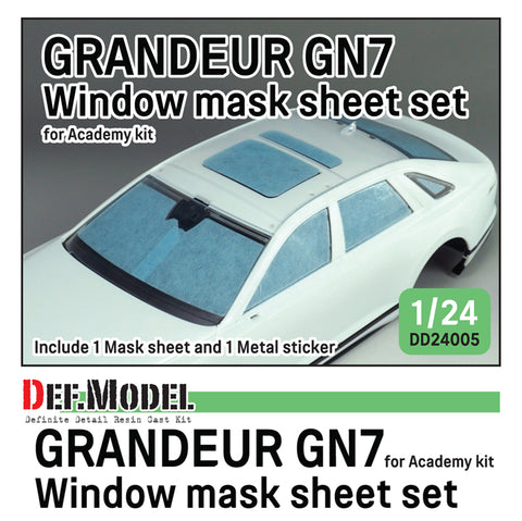 DEFモデル DD24005 1/24 ヒュンダイ グレンジャー GN7用 窓枠マスキングシート/ロゴ・メタルステッカーセット(アカデミー製1/24キット用)
