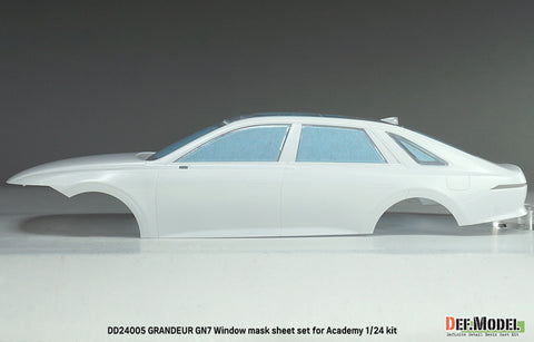 DEFモデル DD24005 1/24 ヒュンダイ グレンジャー GN7用 窓枠マスキングシート/ロゴ・メタルステッカーセット(アカデミー製1/24キット用)