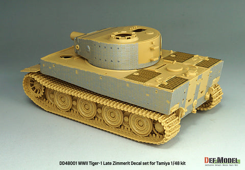DEFモデル DD48001 1/48 WWII ティーガーI(中・後期型)用ツィンメリット・デカールセット(エッチング製グリル付き)(タミヤ 1/35スケール用)