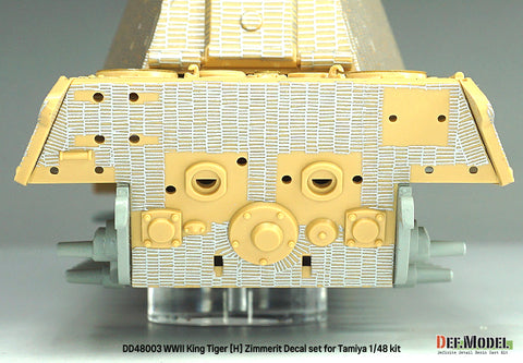 DEFモデル DD48003 1/48 WWII ティーガーII (H型) ツィンメリット・デカールセット(エッチング製グリル付き)(タミヤ 1/35用)