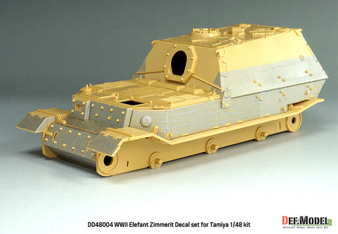 DEFモデル DD48004 1/48 WWIIドイツ エレファント用ツィンメリット・コーティング・デカールセット(タミヤ1/35キット用)