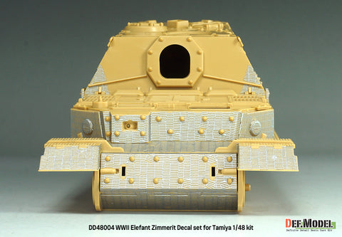 DEFモデル DD48004 1/48 WWIIドイツ エレファント用ツィンメリット・コーティング・デカールセット(タミヤ1/35キット用)