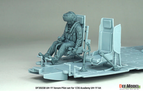 DEFモデル DF35038 1/35 アカデミー用 アメリカ海兵隊 UH-1Y ヴェノム パイロットセット(フィギュア2体、3Dプリントパーツ)