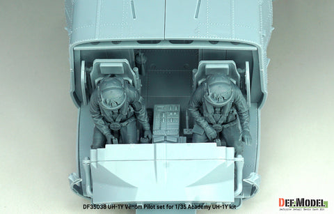 DEFモデル DF35038 1/35 アカデミー用 アメリカ海兵隊 UH-1Y ヴェノム パイロットセット(フィギュア2体、3Dプリントパーツ)