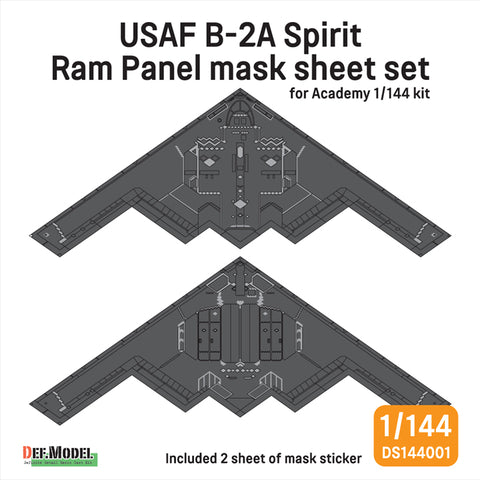 DEFモデル DS144001 1/144 アメリカ空軍 B-2A スピリット RAMパネル用マスキングシートセット(アカデミー 1/144用)