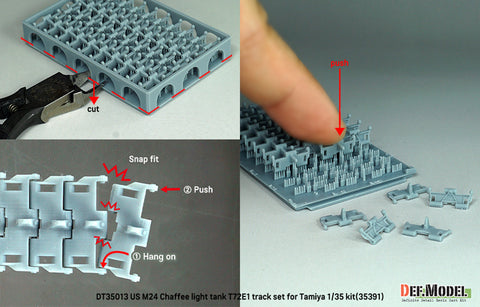 DEFモデル DT35013 1/35 アメリカ軍 M24 T72E1 可動式履帯セット(タミヤ 1/35キット用)