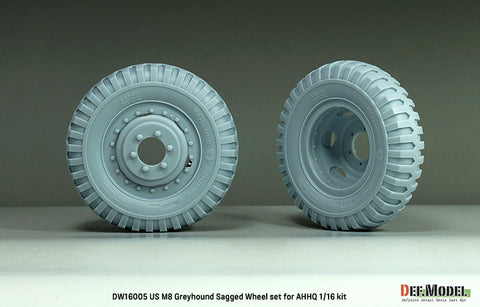 DEFモデル DW16005 1/16 WWIIアメリカ M8グレイハウンド用 自重変形ホイールセット(1/16 AHHQ用)
