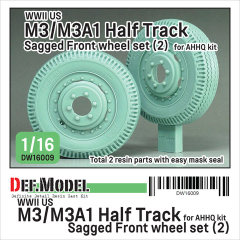 DEFモデル DW16009 1/16 WWIIアメリカ M3/M3A1 ハーフトラック用 前輪セット(2個入り)― 輸送型(AHHQ製 1/16スケール用)