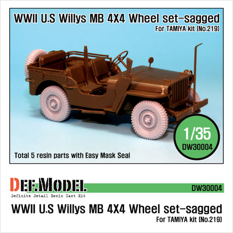 DEFモデル DW30004 1/35 ウィリス MB 4x4 トラック ホイールセット (タミヤ用)