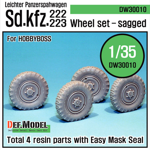 DEFモデル DW30010 1/35 ドイツ sd.kfz.222 ホイールセット (ホビーボス1/35スケール用)