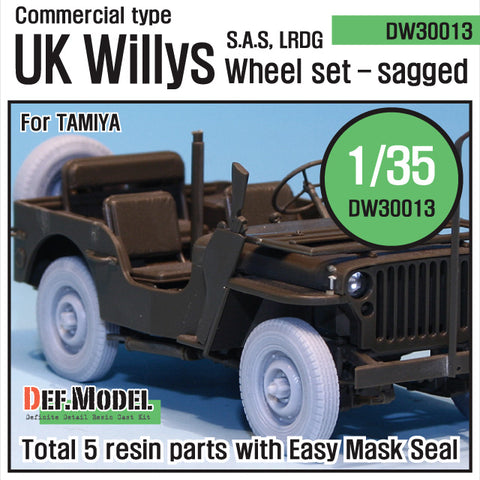 DEFモデル DW30013 1/35 イギリス コマンド/SAS ジープ ホイールセット (タミヤ1/35スケール用)