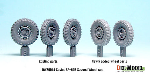 DEFモデル DW30014A 1/35 ロシア BA-64B 装甲車 ホイールセット (ミニアート1/35スケール用)