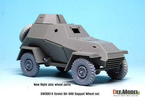 DEFモデル DW30014A 1/35 ロシア BA-64B 装甲車 ホイールセット (ミニアート1/35スケール用)