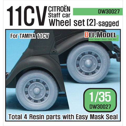 DEFモデル DW30027 1/35 11CV スタッフカー 自重変形ホイールセット (2) (タミヤ用)