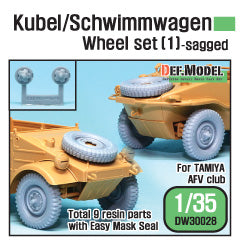 DEFモデル DW30028 1/35 ドイツ VW ホイールセット (タミヤ1/35スケール用)
